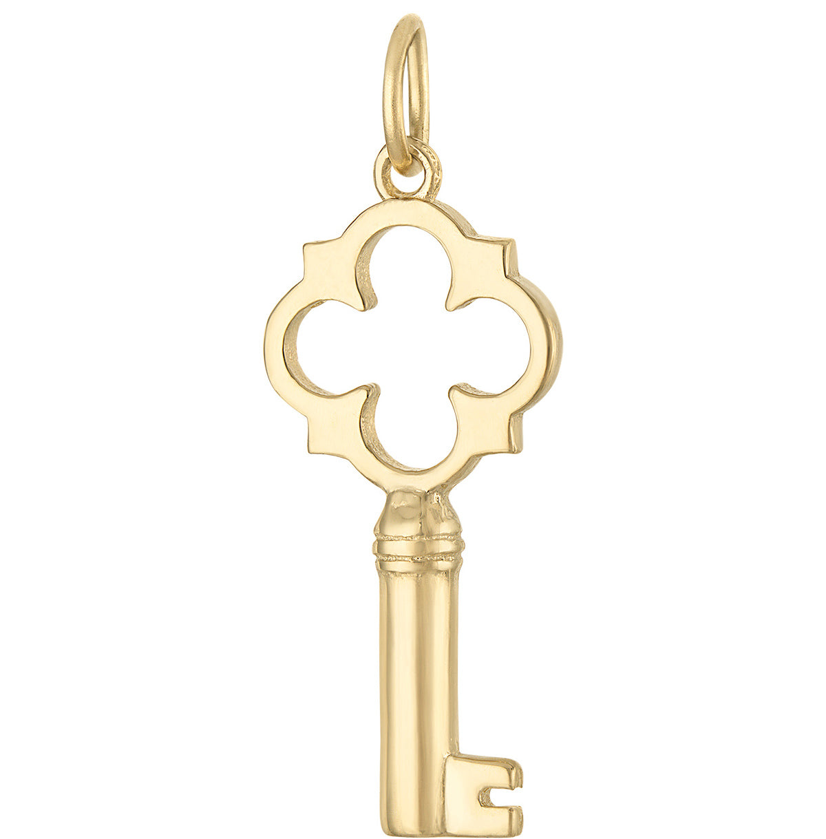 Quatrefoil Key 14K Gold Charm